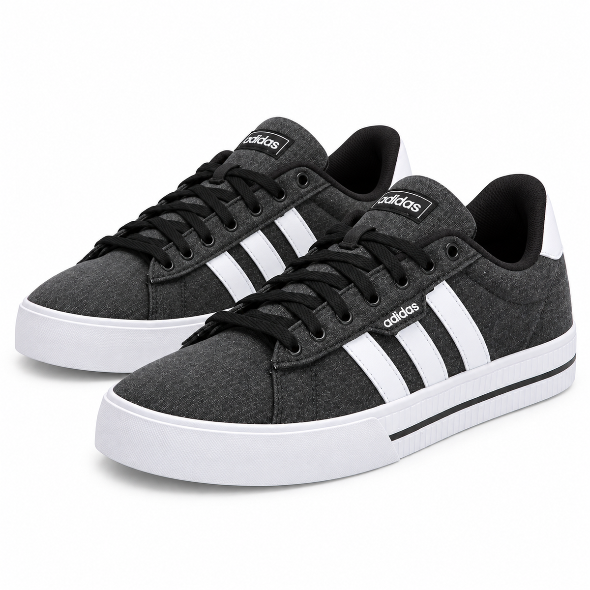 Tenis adidas Daily 3.0 Hombre, Negro/Blanco - 02-vista-tres-cuartos