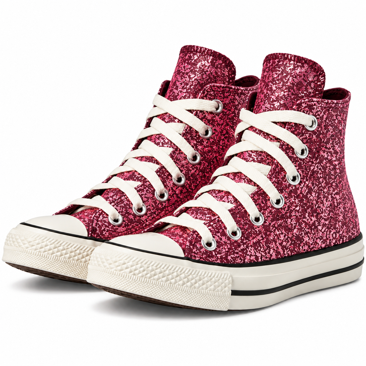 Tenis Converse All Star bota Mujer, Rosado Glitter - 02-vista-tres-cuartos