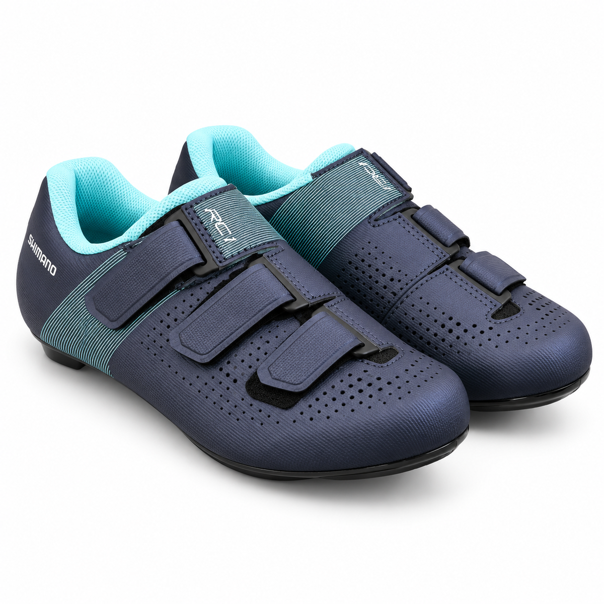 Zapatillas de ciclismo Shimano RC1 Mujer, Azul - 02-vista-tres-cuartos