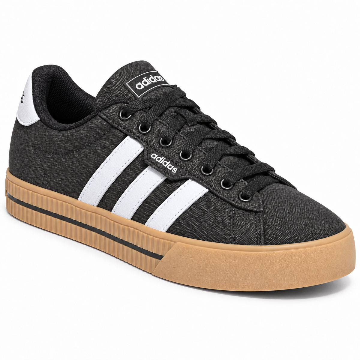 adidas Men's Daily 3.0, Black/White/Gum - 02-vista-tres-cuartos