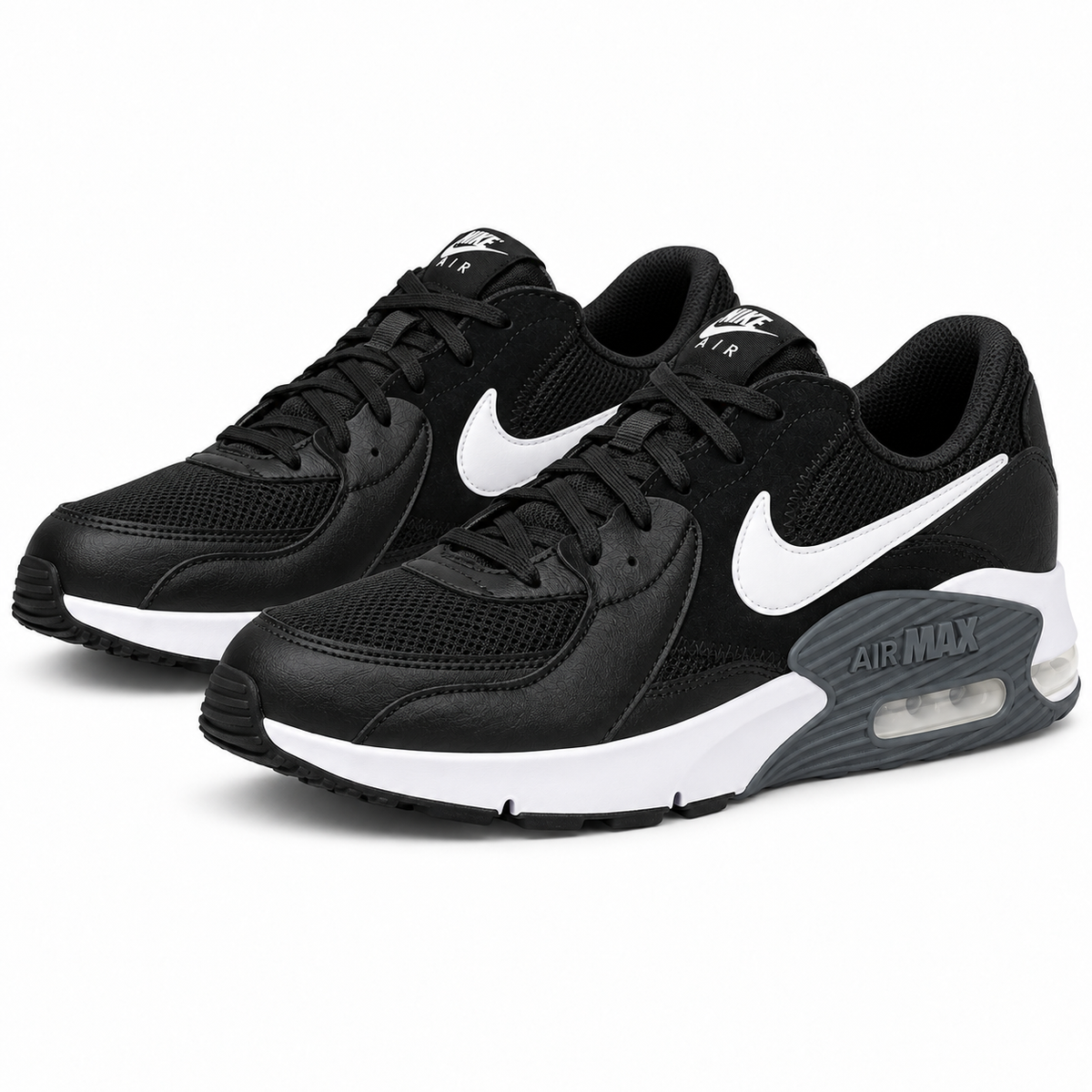 Tenis Nike Air Max Excee Hombre, Negro/Blanco/Gris oscuro - 02-vista-tres-cuartos