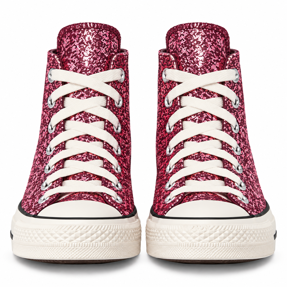 Tenis Converse All Star bota Mujer, Rosado Glitter - 04-frontal