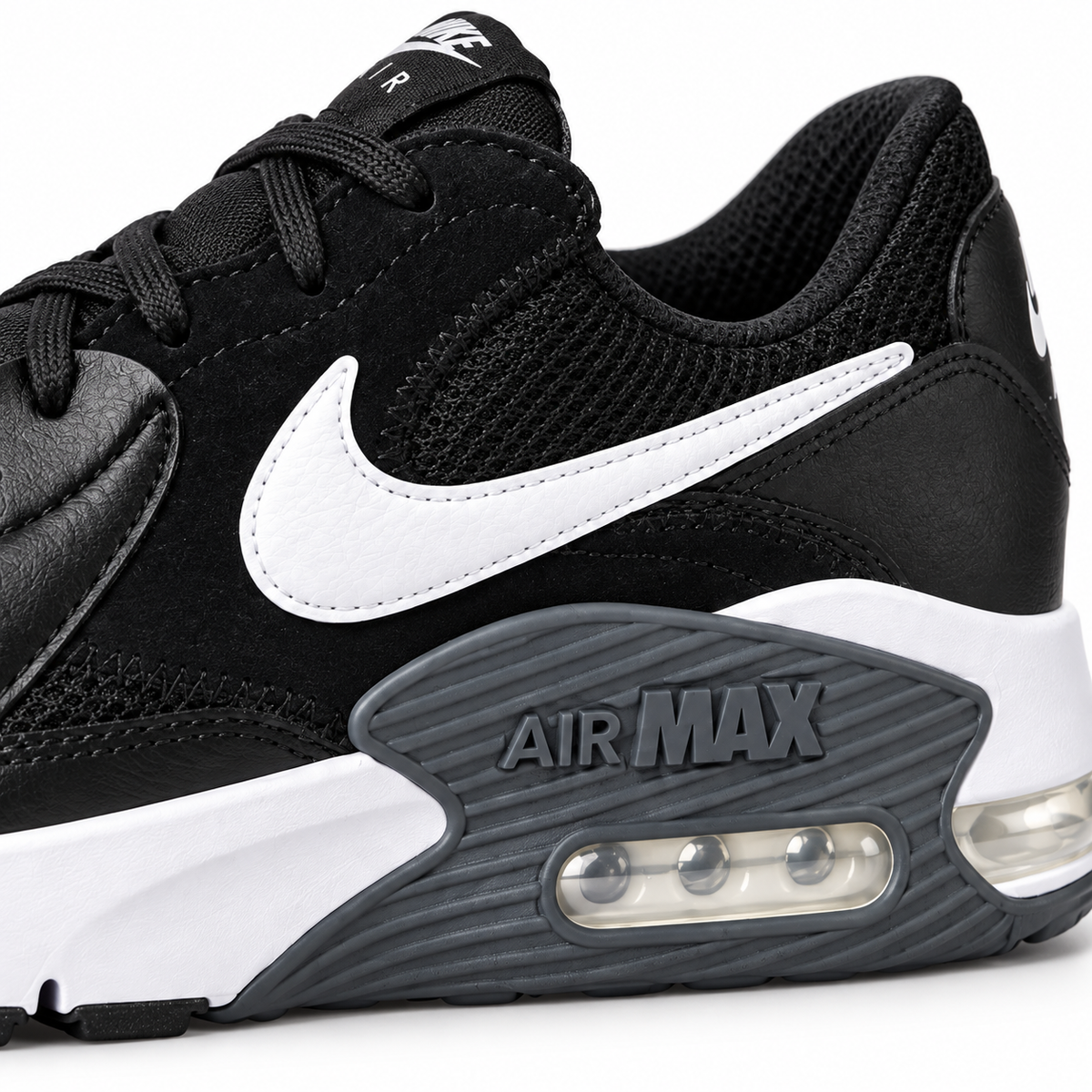 Tenis Nike Air Max Excee Hombre, Negro/Blanco/Gris oscuro - 08-detalle